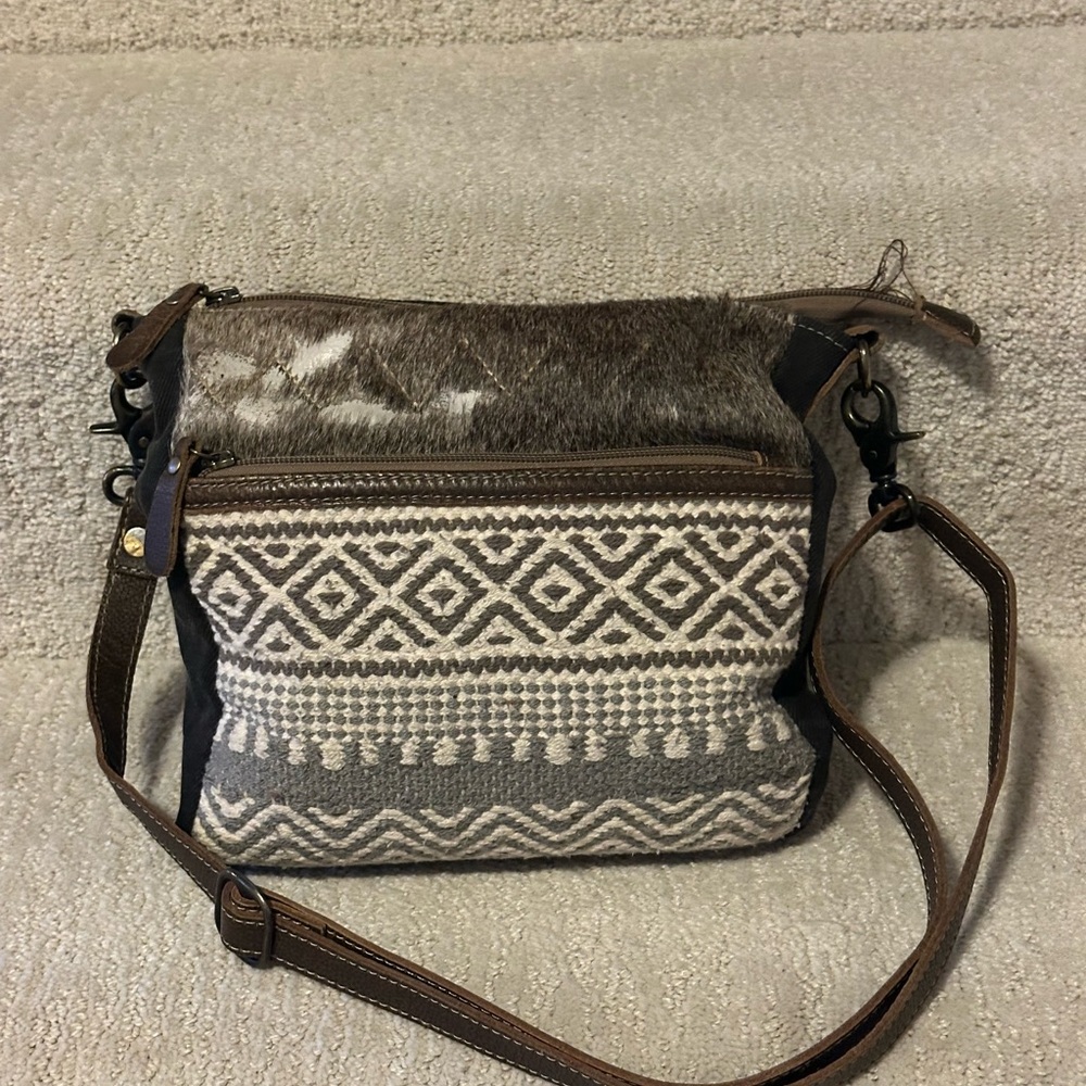 Myra Bag Brown and Cream Crossbody - Picture 3 of 8